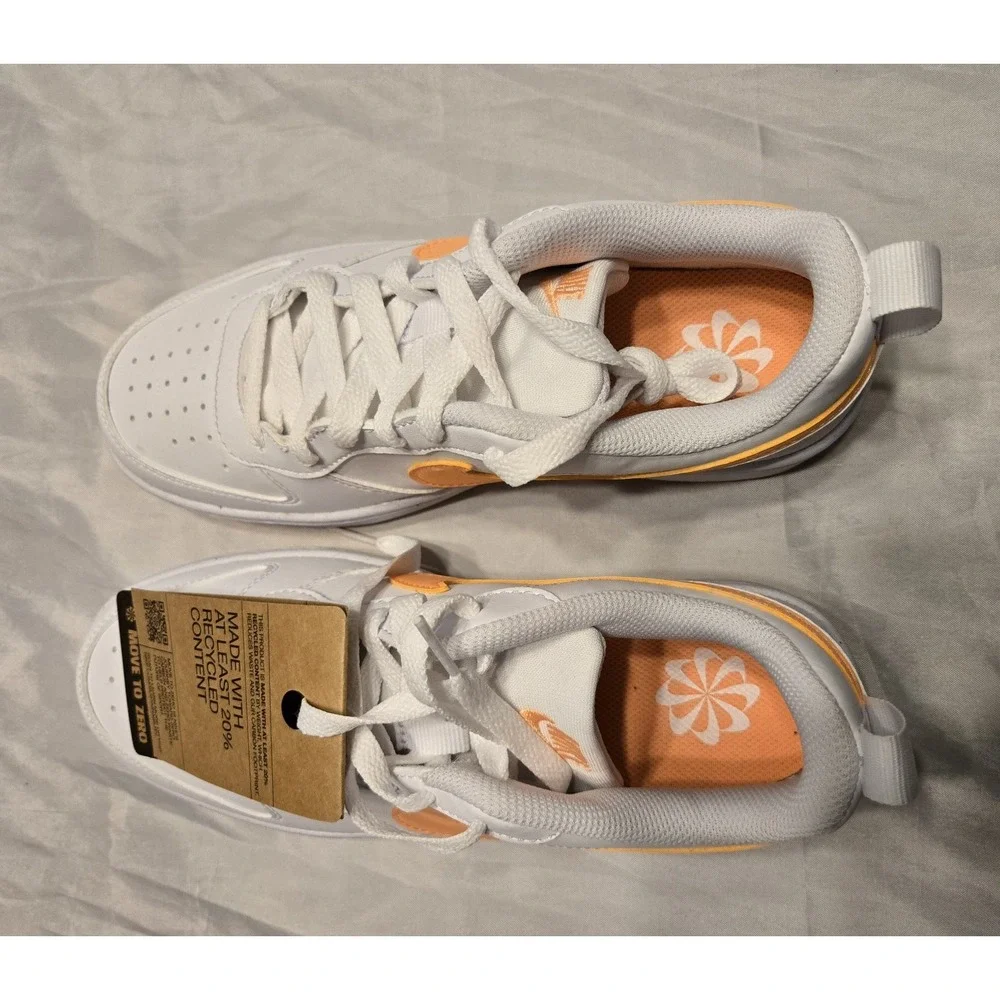 Nike Court Borough Low Recraft 5.5Y Orange/White‎ Sneakers Shoes NEW Hot Colors!
